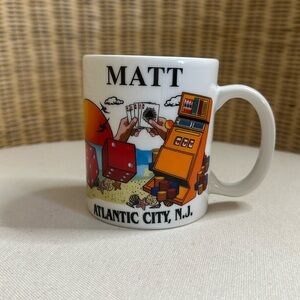 Graphic Atlantic City NJ Custom MATT 8 oz Ceramic Coffee Cup J&P ENT.